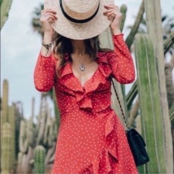 NWT Lovers + Friends Star Print Ruffled Wrap Romper - Picture 9 of 12